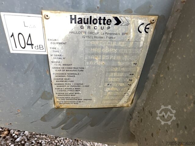 Plate-forme de travail articulée Haulotte Ha 16 Spx