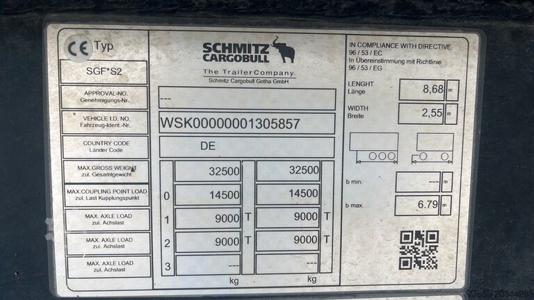 Kiper poluprikolice Schmitz Cargobull SGF S2