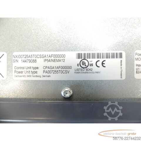 Komponenta  Vacon NXI00725A5T0CSSA1AF000000 Frequenzumrichter SN: 14479088