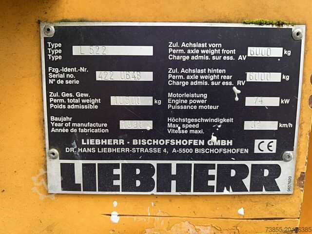 Wheel Loader Liebherr L 522 with High-Tipping Bucket
