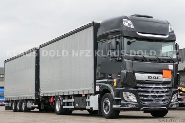شاحنة بمسطحة ومشمع DAF XF 480 Pritsche Plane Retarder Standklima Euro 6