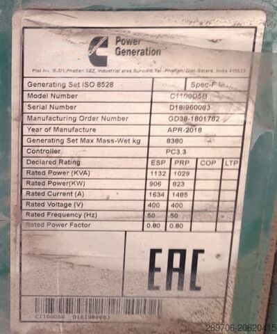 Elektrocentrála CUMMINS KTA38-G14