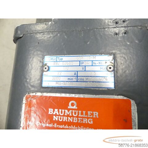 Control unit Baumüller GSF 71-M Servomotor SN: 89203685 - 22A / 170V