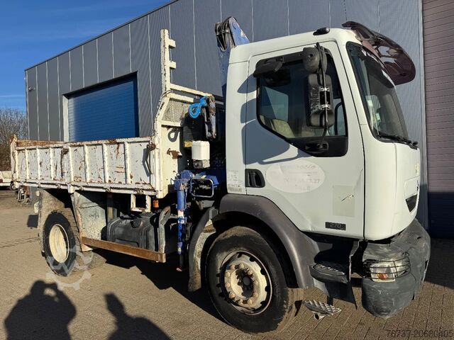 Nosturilla varustettu kippivaunu Renault Midlum 270 **TIPPER+FASSI CRANE-FRENCH TRUCK**