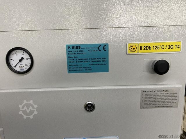 As-new extraction system, central extraction, ambient air filtration system, central welding fume ex P. RIES GmbH 330 D ATEX