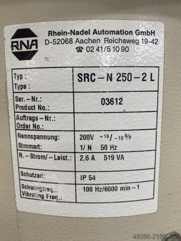 Vibrationswendelförderer / Sortiergerät / Wendelförderer / Vibrationsförderer, Rütteltopf, Sortierge RNA Rhein-Nadel Automation SRC-N 250-2L