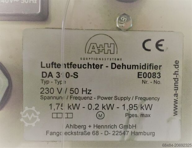 Deshumidificador - Humidificador Tipo: DA A+H Luftentfeuchter Dehumitiser - Luchtbevochtiger Type : DA