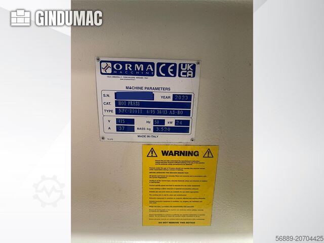 Prensa para folheados ORMA ORMA NPC/DIGIT 6/95 30/13 AS-BO