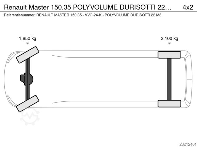 Renault Master 150.35 POLYVOLUME DURISOTTI 22 m³ - VVG-24-K - EURO 6 Renault Master 150.35 POLYVOLUME DURISOTTI 22 M3 - VVG-...