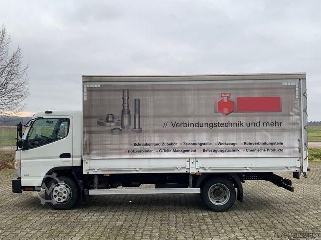 LKW mit Pritsche & Plane MITSUBISHI FUSO Canter 9C18_Autom_Klima_ Schiebeplane_EURO6