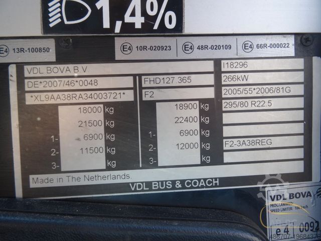Autocar BOVA Futura FHD127/365, 50 Sitze, Euro 5