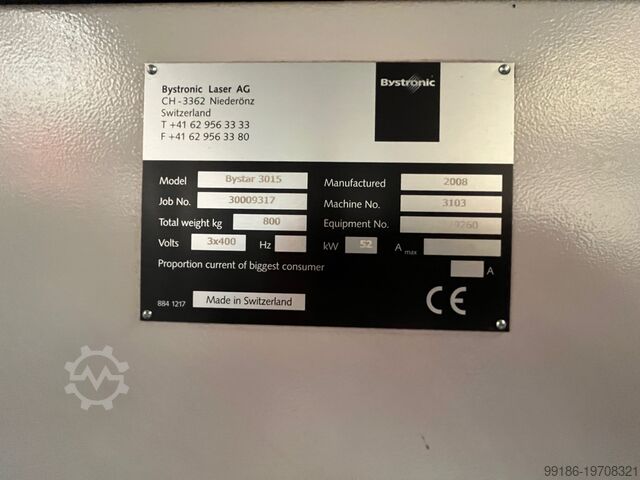 Máy cắt laser Bystronic Bystar 3015