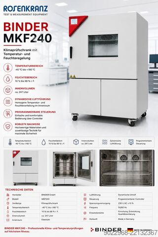 Cámara de pruebas climáticas con humedad Binder MKF240