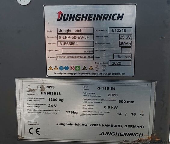Empilhadeiras Elétricas de Palete Jungheinrich EJE M13 Li-Ion (4pc in stock)