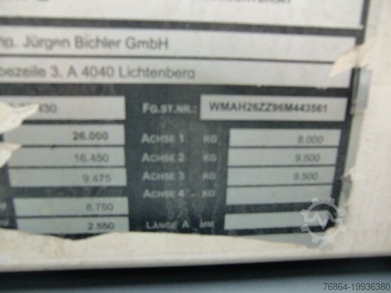 Tre-sidet tipbil MAN TGA 33.430 6X4 KIPPER, MANUEL, E4 PALFINGER BLATT-BLATT