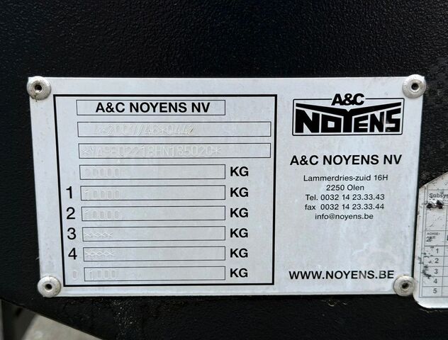 Remorque avec plate-forme de travail  Noyens NOYENS 01L 2 ASSER TROMMELREMMEN 600x254x