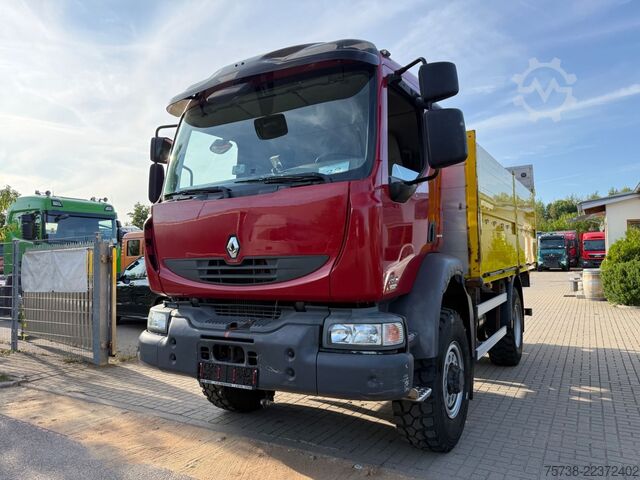 Flutningabíll með sléttu pallrými RENAULT Midlum 280 DXI 4x4 Pritsche+LBW/BLATTFEDERUNG