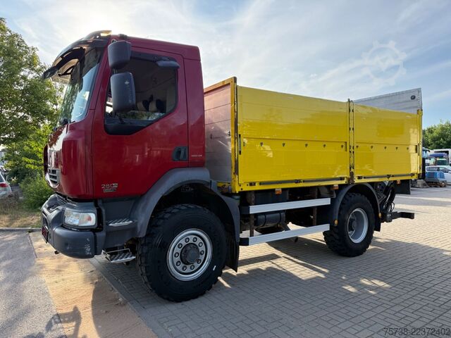 Flutningabíll með sléttu pallrými RENAULT Midlum 280 DXI 4x4 Pritsche+LBW/BLATTFEDERUNG
