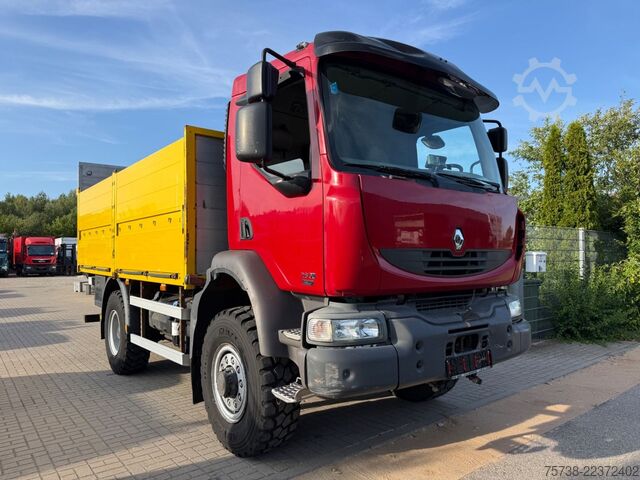 Flutningabíll með sléttu pallrými RENAULT Midlum 280 DXI 4x4 Pritsche+LBW/BLATTFEDERUNG