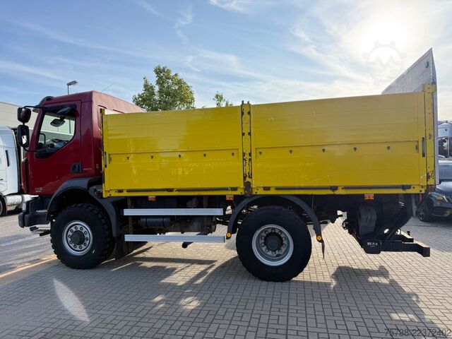 Flutningabíll með sléttu pallrými RENAULT Midlum 280 DXI 4x4 Pritsche+LBW/BLATTFEDERUNG