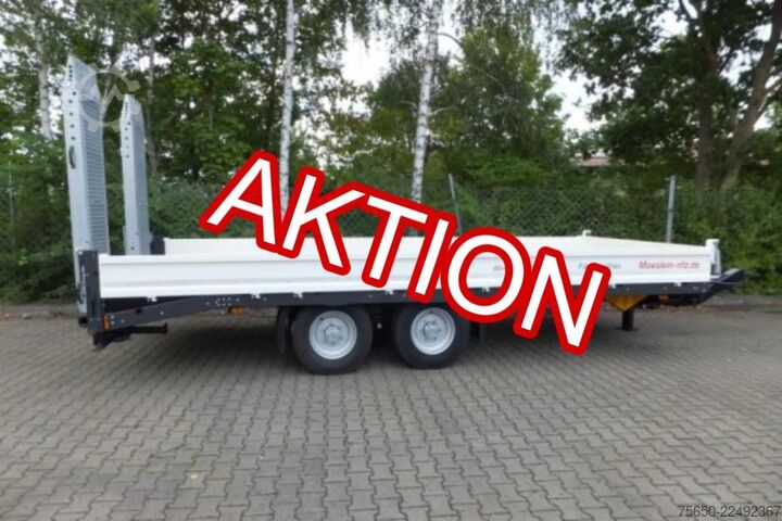 Trailer me platformë të ulët Möslein TTT 13- 5,28 Weiß  Neuer 13 t Tandemtieflader