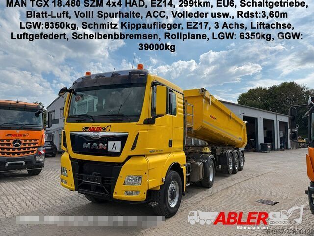 Đầu kéo tiêu chuẩn MAN TGX 18.480 SZM Schmitz Kippauflieger