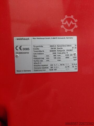 Riscaldamento e ventilatore WEISHAUPT G60/2-A ZM-NR