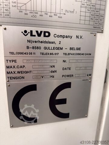 гибочный пресс LVD PPEB110/30 CAD-CNC 110T