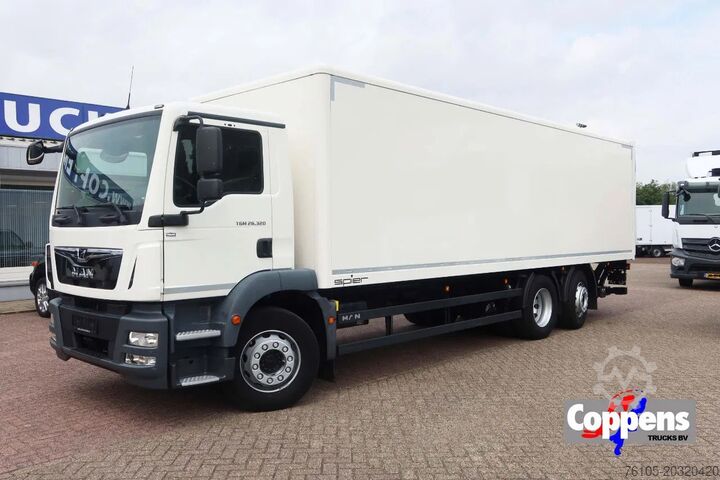 Box body MAN 26.320 TGM Bak+Klep stuur lift as Bar klep 2.00...
