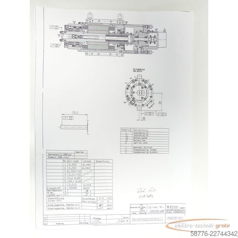 Hluti Weiss WEISS 168928B-002 Spindel