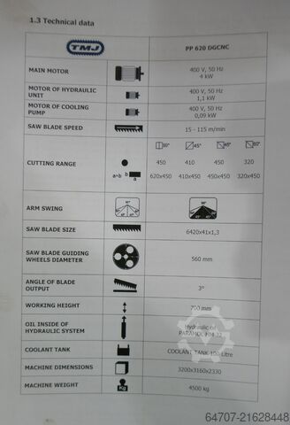מסור סרט TMJ PP620DG CNC