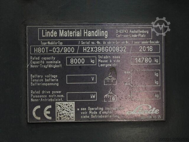 Wózek widłowy LPG Linde H 80 T-03/900 CNG  396
