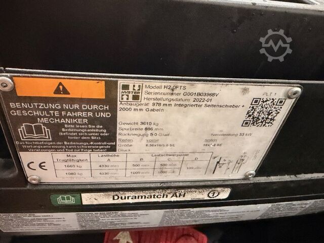 LPG lyftarar Hyster H2.0 FTS