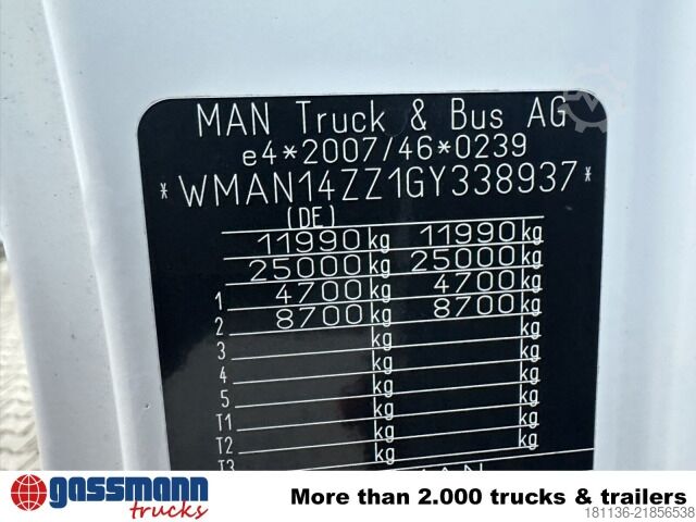 Autocamion cu cârlig pentru containere MAN TGL 12.250 4x2 BL, Palfinger Abroller P 07-25MPA,