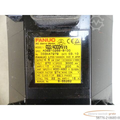  Fanuc A06B-0266-B100 SN: C03XA7279 mit A860-2000-T301 Pulsecoder