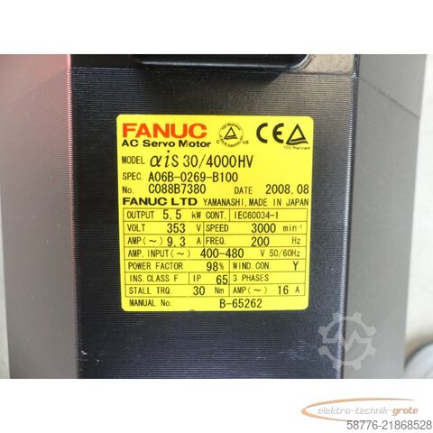 Juhtseade Fanuc A06B-0269-B100 AC Servo Motor SN: C088B7380
