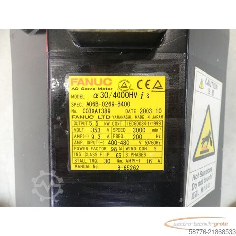  Fanuc A06B-0269-B400 SN: C03XA1389 mit A860-2000-T301 Pulsecoder