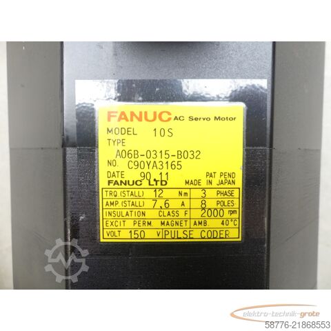 Riadiaca jednotka Fanuc A06B-0315-B032 AC Servo Motor SN:C90YA3165 --