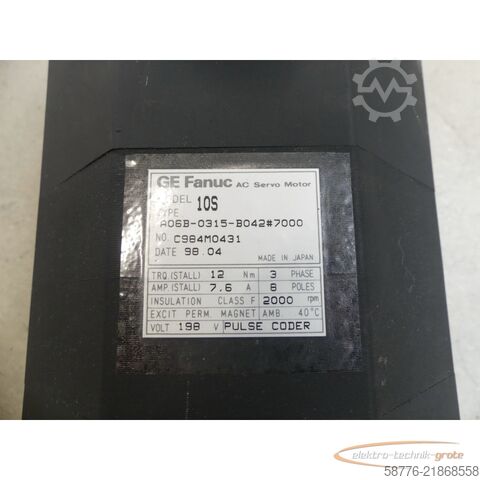 Juhtseade Fanuc A06B-0315-B042 # 7000 AC Servo Motor SN: C984M0431 --