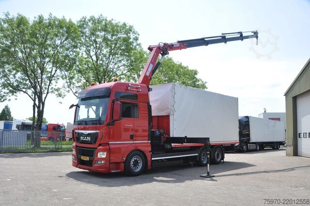 شاحنة رافعة MAN TGX 26.480 XXL 6X2 HMF 2620 CRANE + BDF BODY + ...