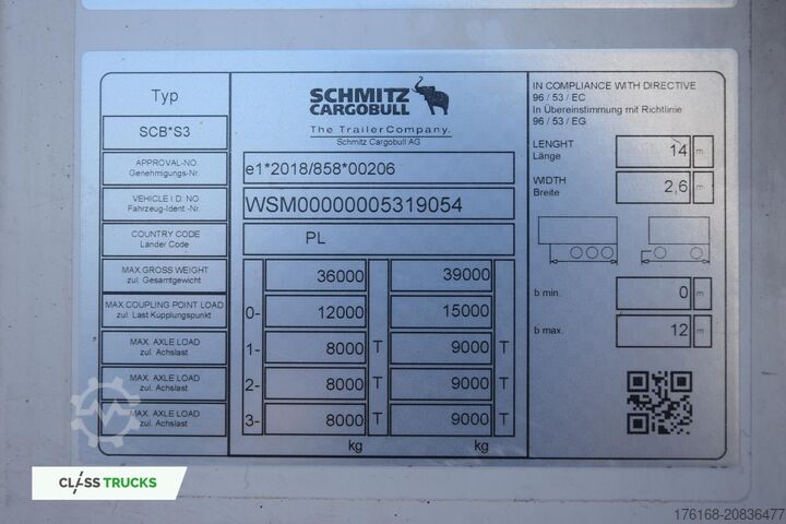 Kühlauflieger SCHMITZ CARGOBULL SKO DDeck FP45 TK SLXi 300 LA h2.7m