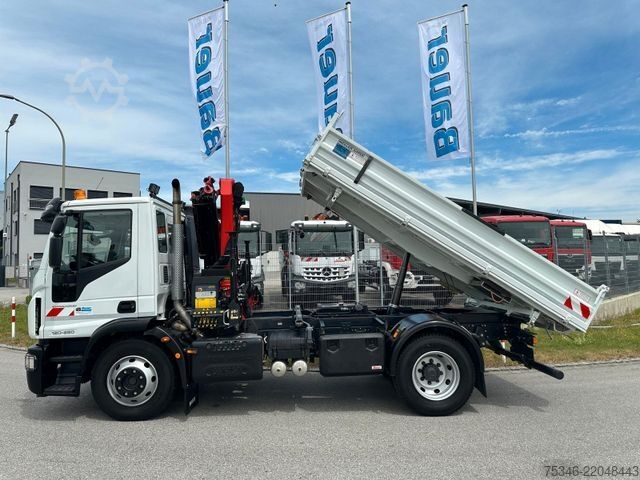 Trostrani kiperski kamion IVECO 120E280 Kipper/Kran/Palfinger/Funk/nur 32 tkm !