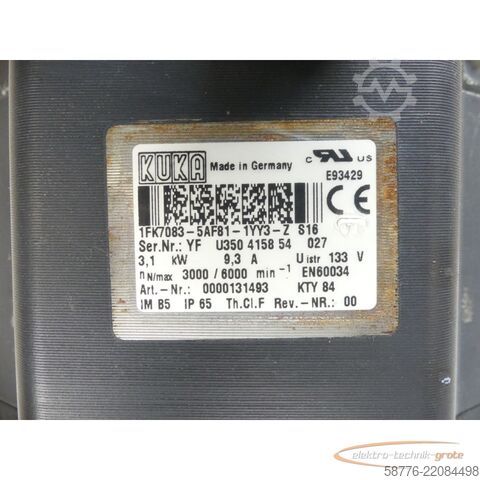 Unidade de controlo KUKA 1FK7083-5AF81-1YY3-Z S16 Servomotor SN: YFU350415854027