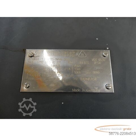 Unidade de controlo Siemens 1PH6135-1NF46-0AA0 Motor SN: EH110032582001