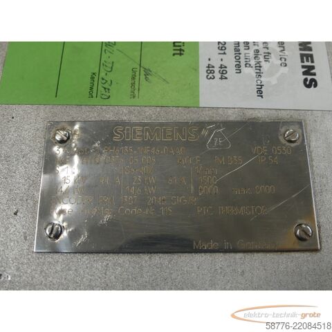 Unidade de controlo Siemens 1PH6135-1NF46-0AA0 Motor SN: EH110037685005 -generalüberholt-