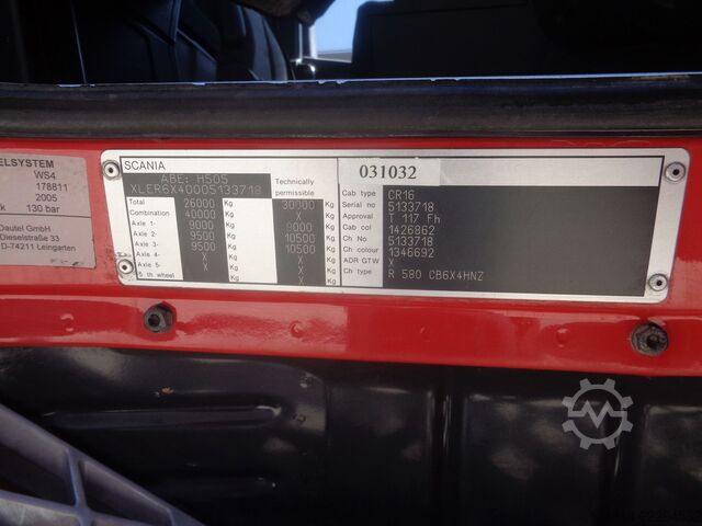 Pašizgāzējs kravas automašīna SCANIA R580 6x4 BB Bordmatik WE-System Retarder AHK