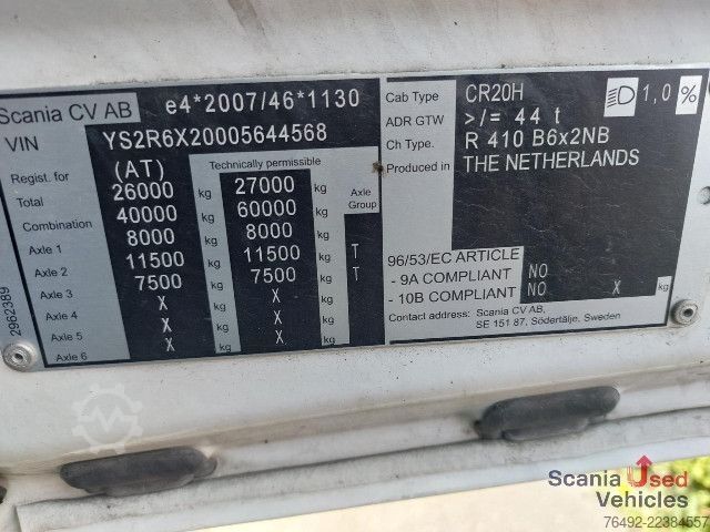 Kühlkoffer-LKW Scania R 410 B6x2NB Tiefkühlkoffer TK SLXi 300 Ladebordw