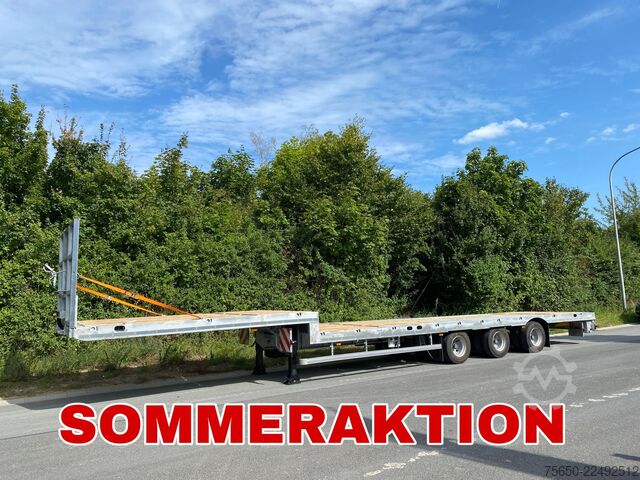 Trailer terbuka Möslein ST 3-Plato 9,4  3 Achs Satteltieflader Plato 45 t GGfür Fertigteile, Baumaschinen oder Container