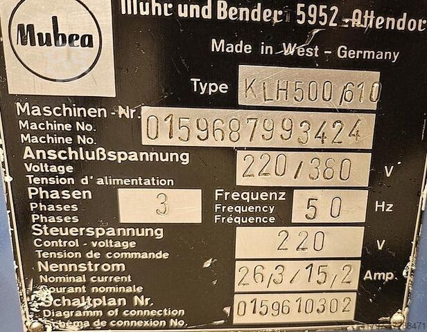 Hole punch Mubea KLH 500 Mubea KLH 500