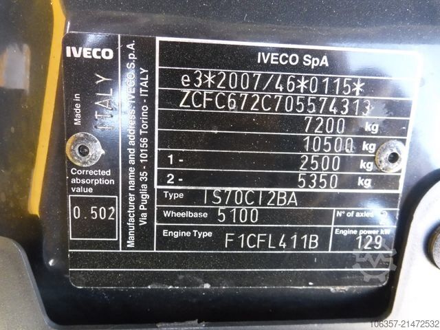 Kasa kamyoneti IVECO Daily 70C18A8/P,Hi-Matic,Klima,Luftfed.,LBW.1000